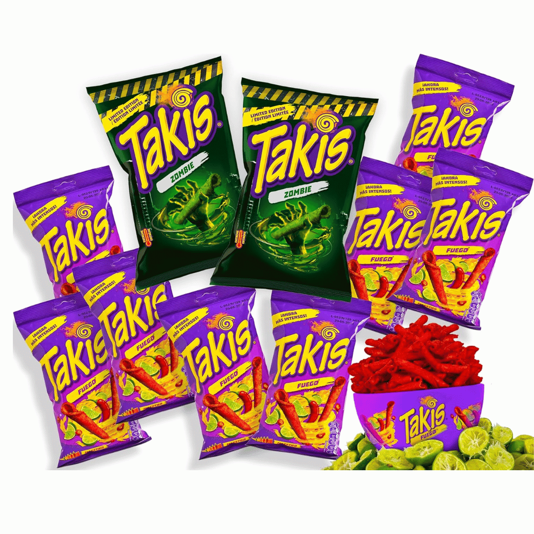 Takis Chips Box - 2x Takis Zombie 90g und 8x Takis Fuego 56g