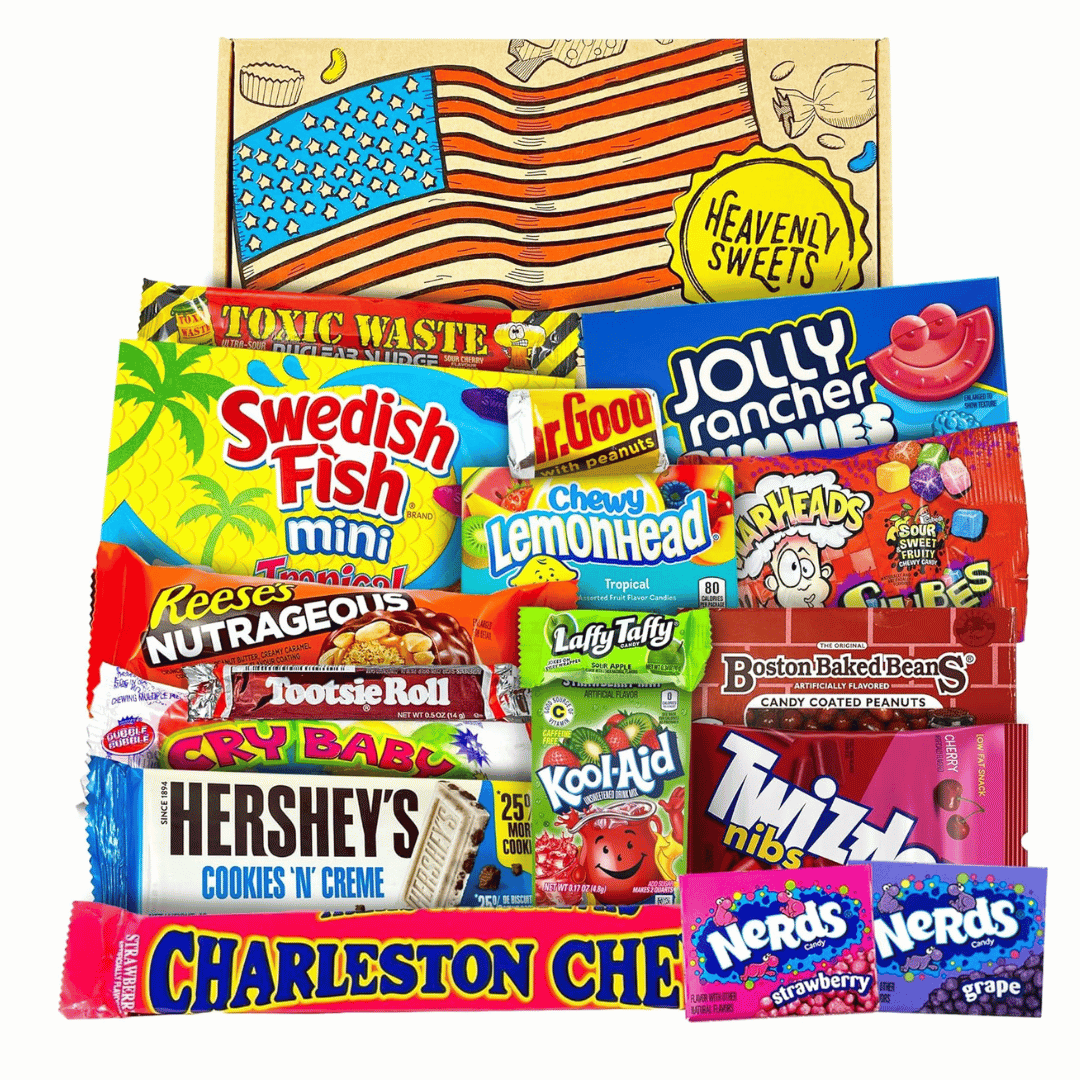 Amerikanische Süßigkeiten Box - All American Candy & Schokolade Geschenkbox - USA Nerds Hersheys Jolly Rancher Erdnussbutter Candy Bar - Erwachsene,...