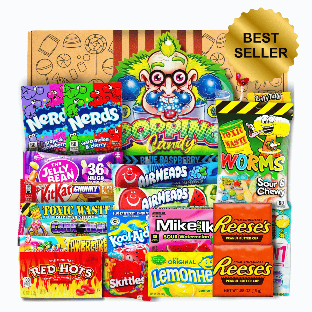 Mix USA Süßigkeiten Box | 20 Stück | NEW EDITION | süße und saure amerikanische Süßigkeiten| Box voller Top Bestseller | ausgefallenes...