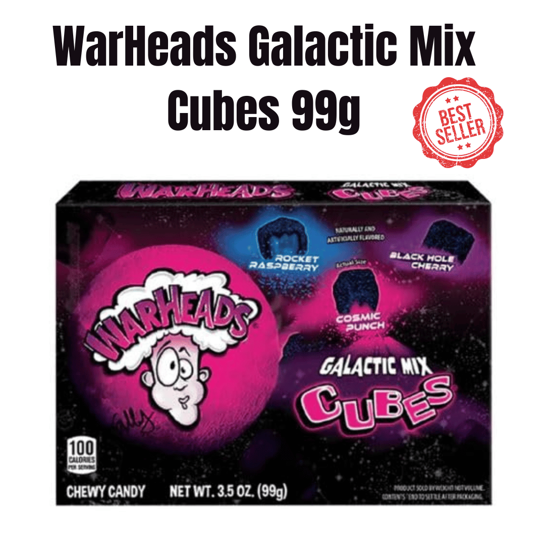 WarHeads Galactic Mix Cubes 99g -Tik Tok Black Tongue Sour Candy