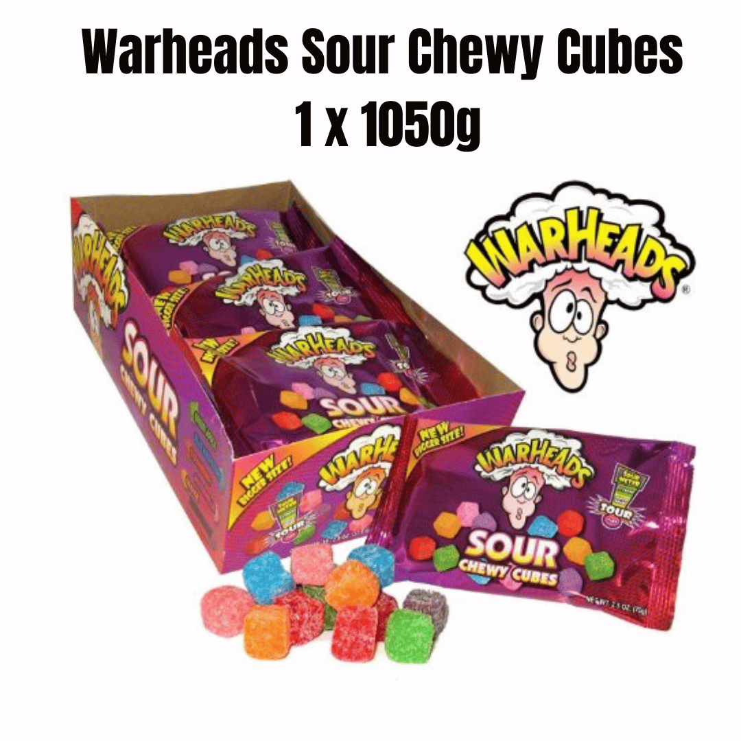 Warheads Sour Chewy Cubes 1 x 1050g